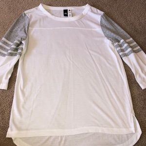 Women Adidas white and grey shirt